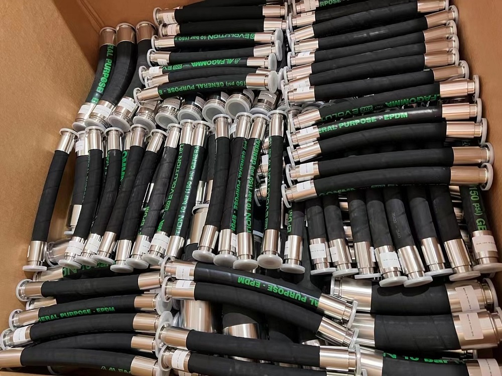 Multiple V-ZEN EPDM hose assemblies with metal clamp-style ends; mixed lengths and no individual finished order code.