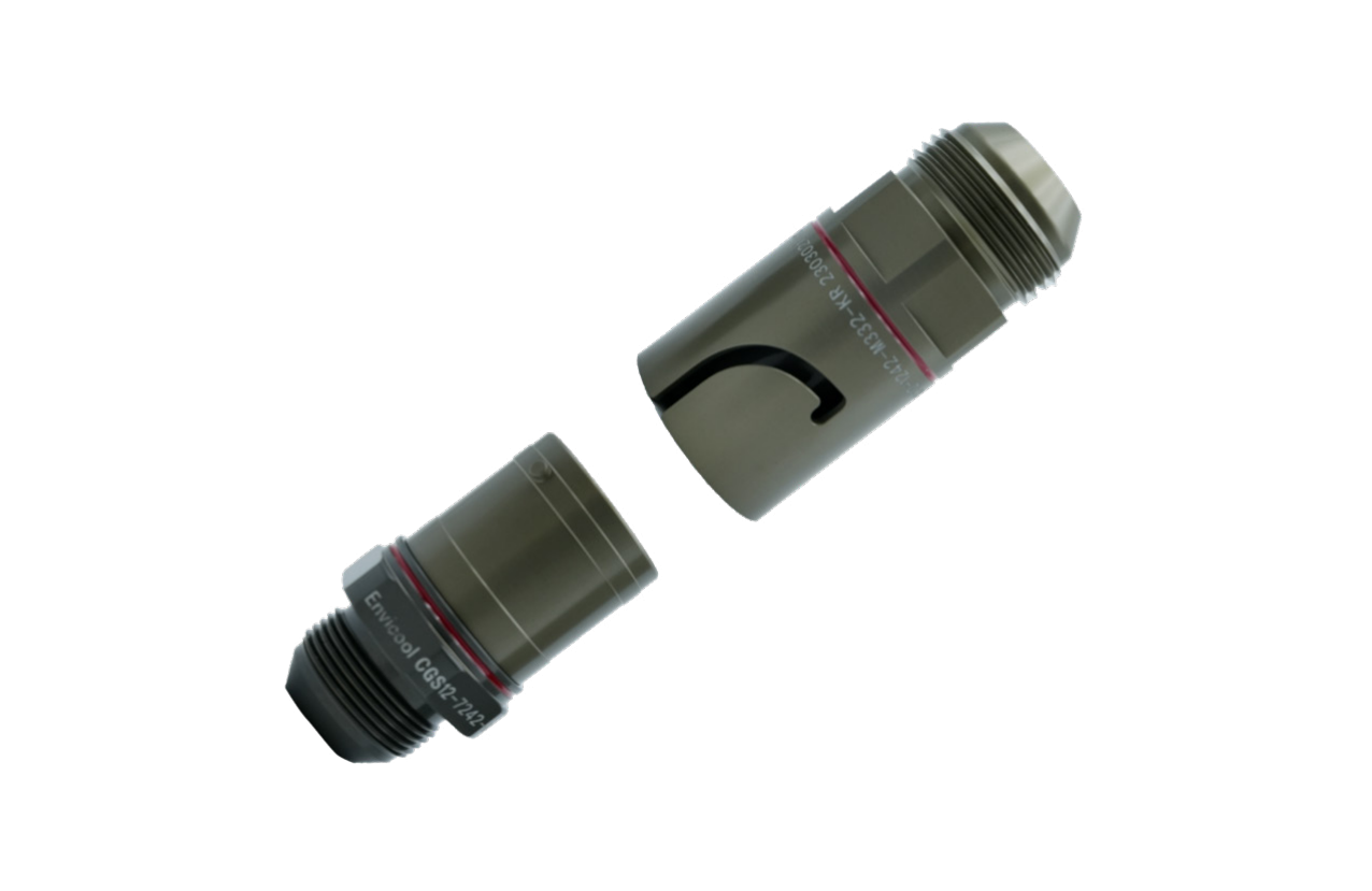 Envicool CGS clamp-retained quick disconnect pair — official PDF rendering, physical page 22; series visual reference.