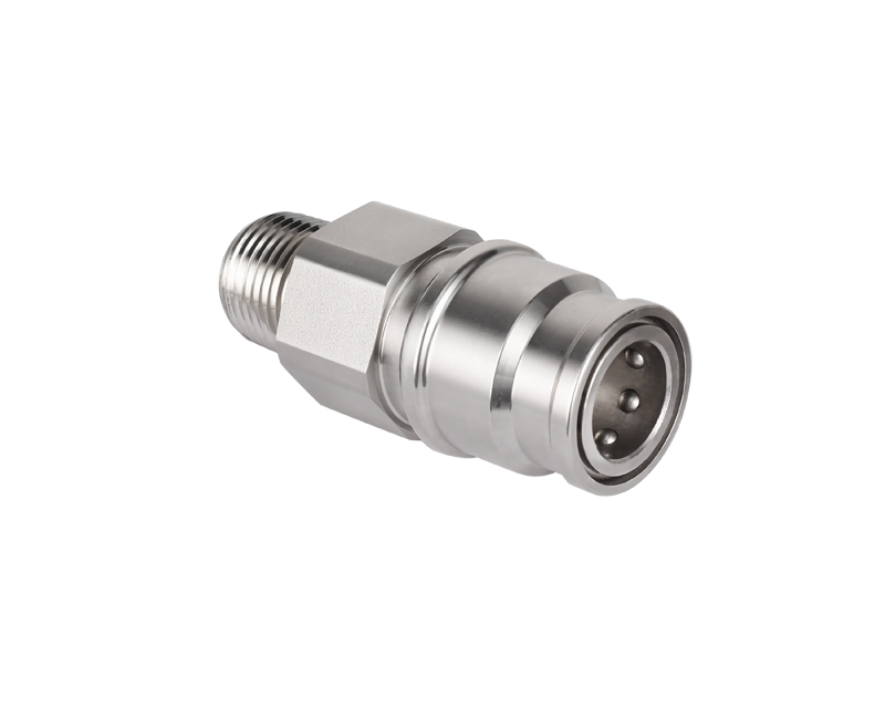 FITOK SS-QP8-NS8-B QP8 flat-face quick-connect body with 1/2 in NPT male threaded tail, exact model-page photo.
