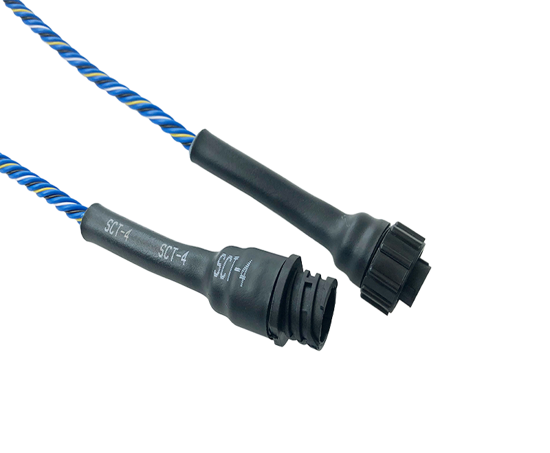 Xiangwei XW-ES2-10H1 leak cable connector close-up.