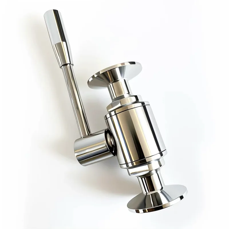 AODSON manual straight-through ball valve with two clamp ends and long lever, original product photograph.