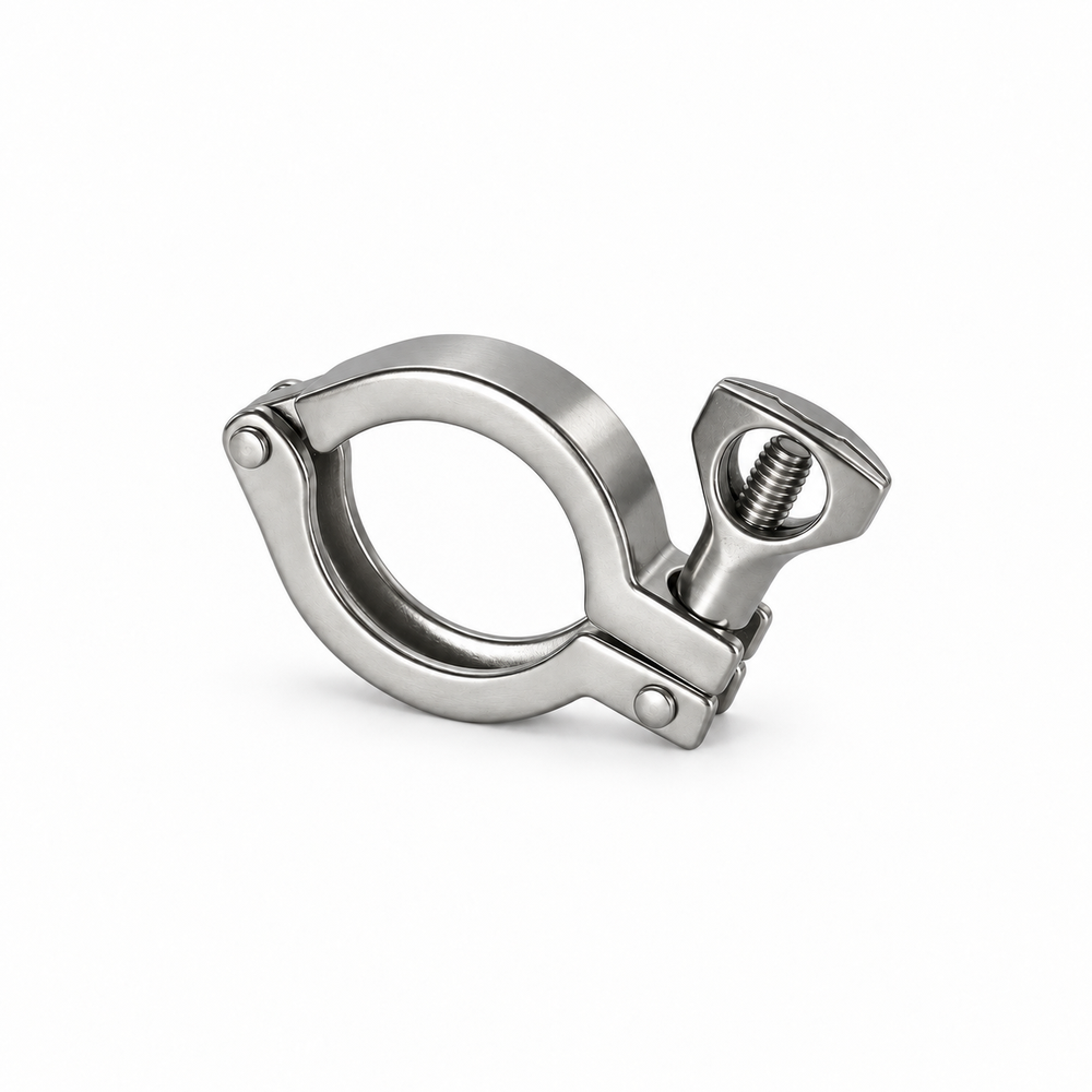 AODSON two-piece 2205 duplex hinged quick-release pipe clamp, complete product photograph.