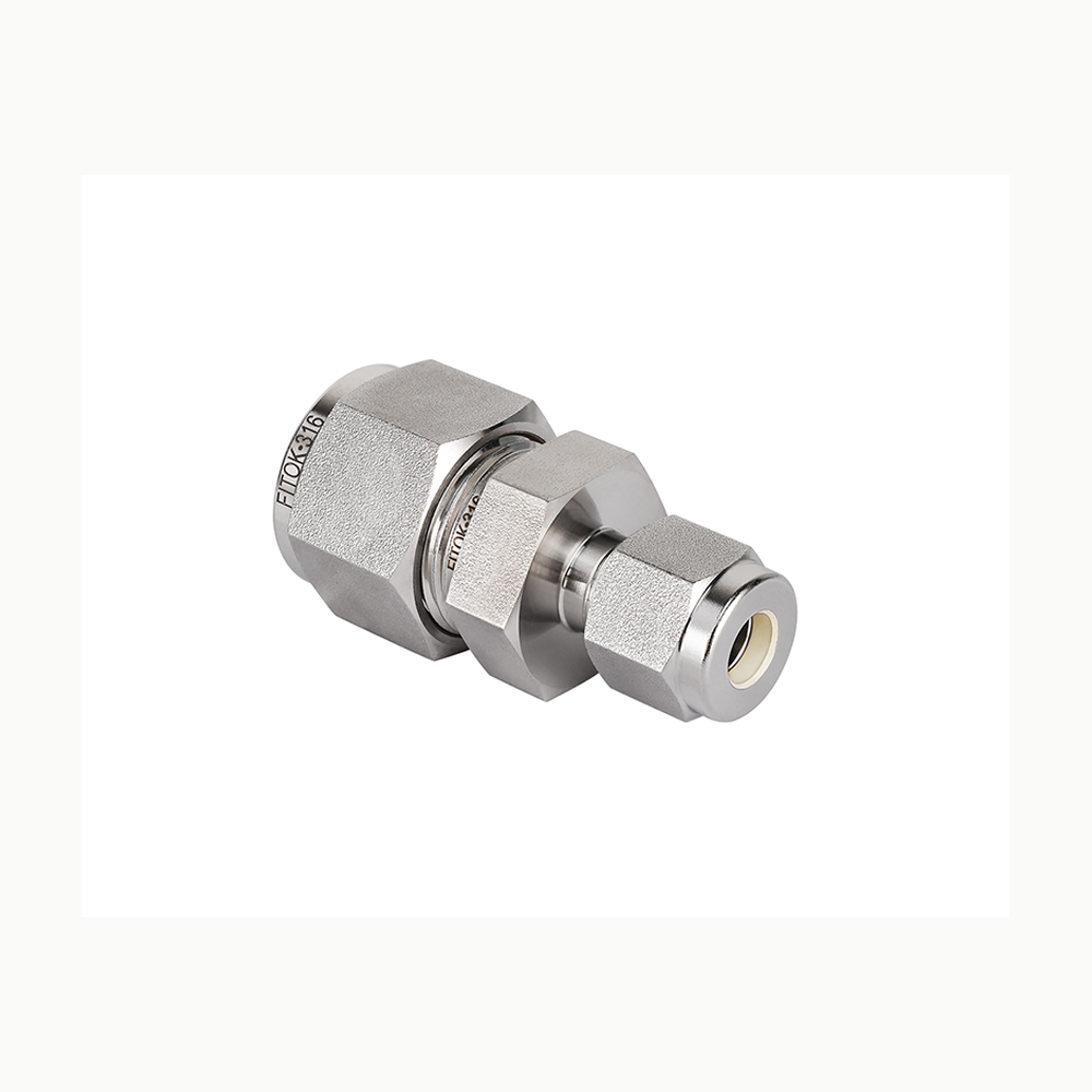FITOK SS-U-FL8-FL4 reducing twin-ferrule straight union, official same-page product image.