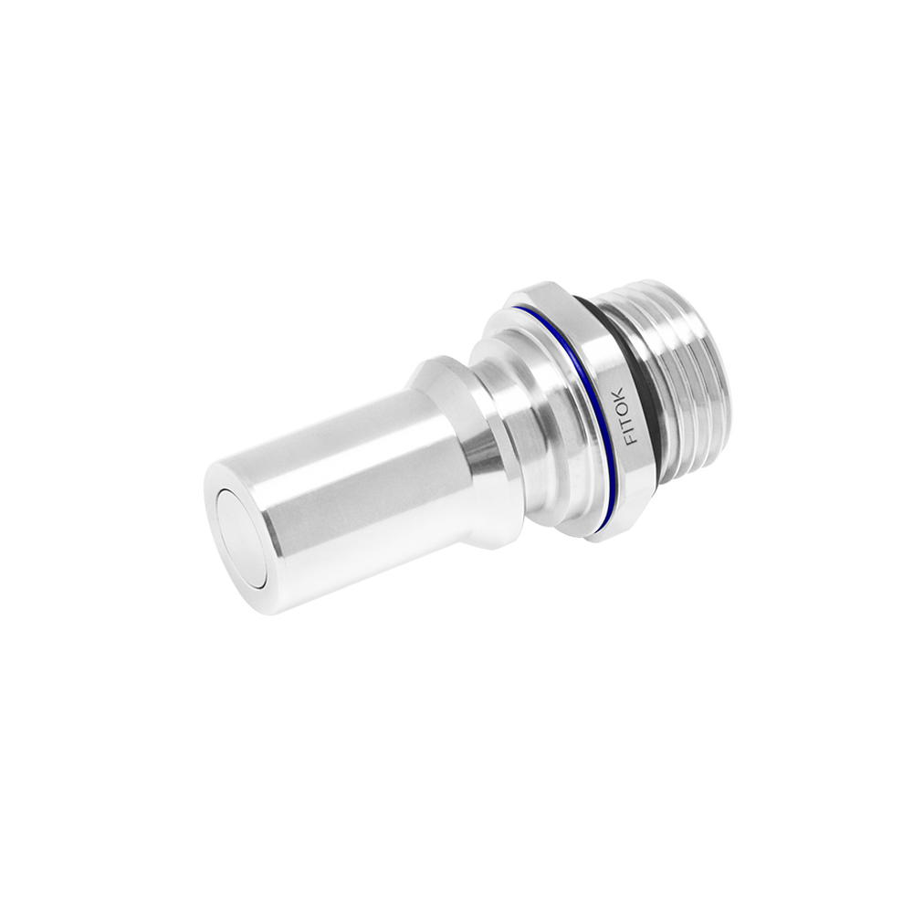 FITOK S4-UQD02-ST7-D-BL valved UQD02 plug, official model-page product photograph; internal reference only.