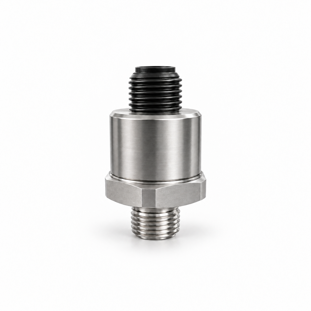 Danfoss DST P140 pressure transmitter — manufacturer rendering; not the ifm ultrasonic flow-meter model in the reference data.